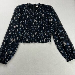 Wilfred Wistful Floral Blouse Size M Shirred